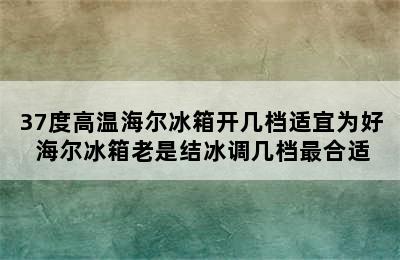 37度高温海尔冰箱开几档适宜为好 海尔冰箱老是结冰调几档最合适